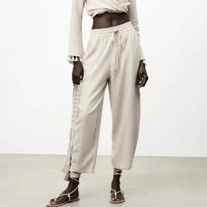 Zara Linen Blend Barrel Pants